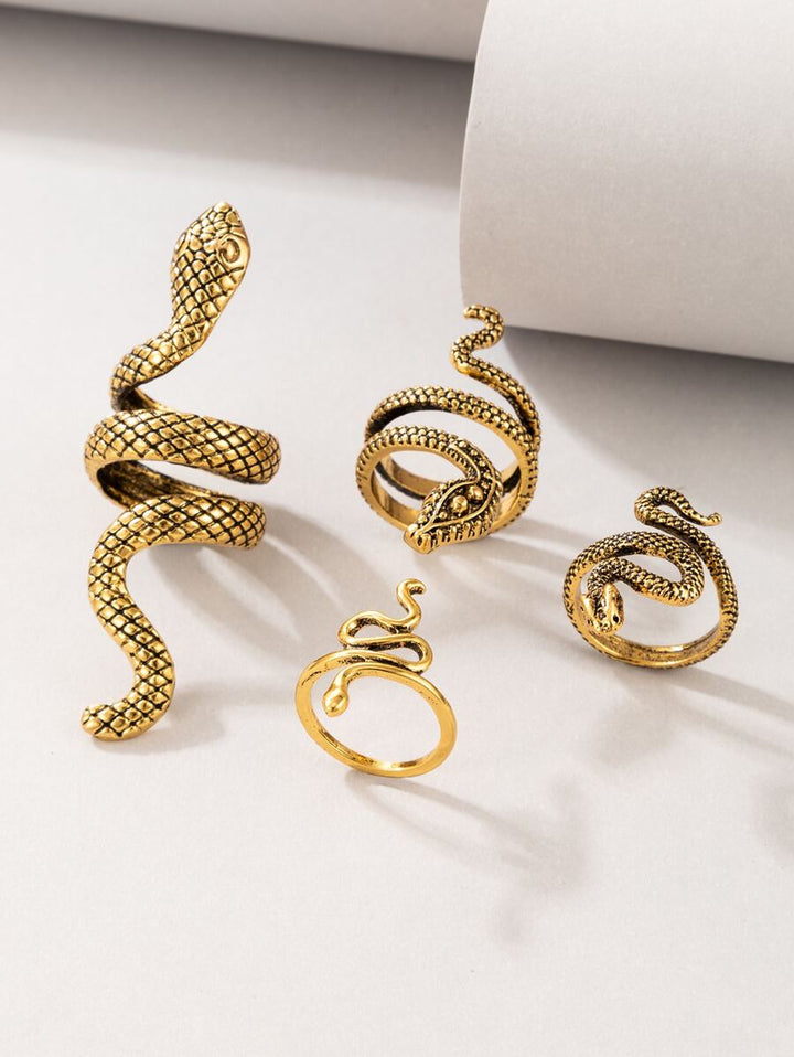 imoli 4pcs Snake Design Wrap Ring