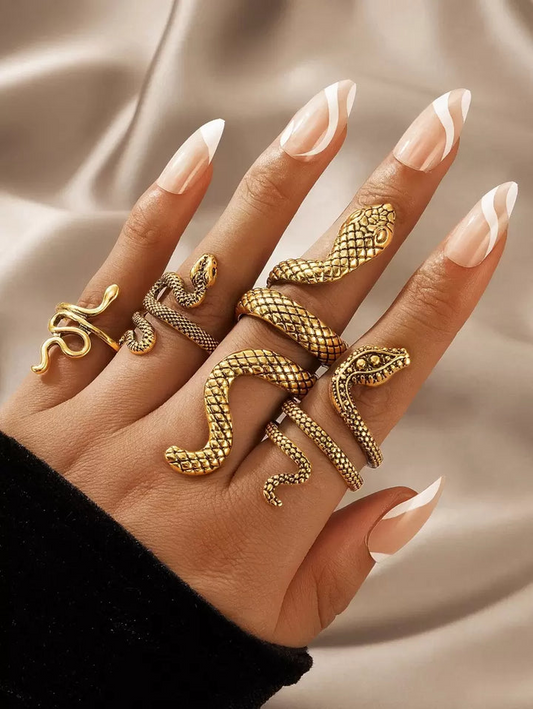 imoli 4pcs Snake Design Wrap Ring