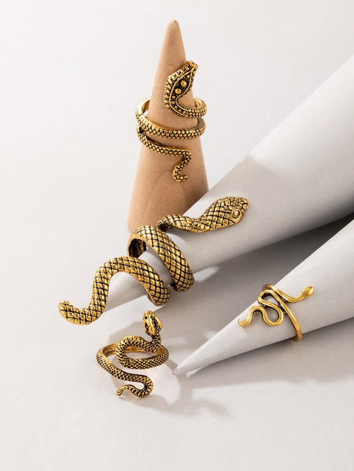 imoli 4pcs Snake Design Wrap Ring