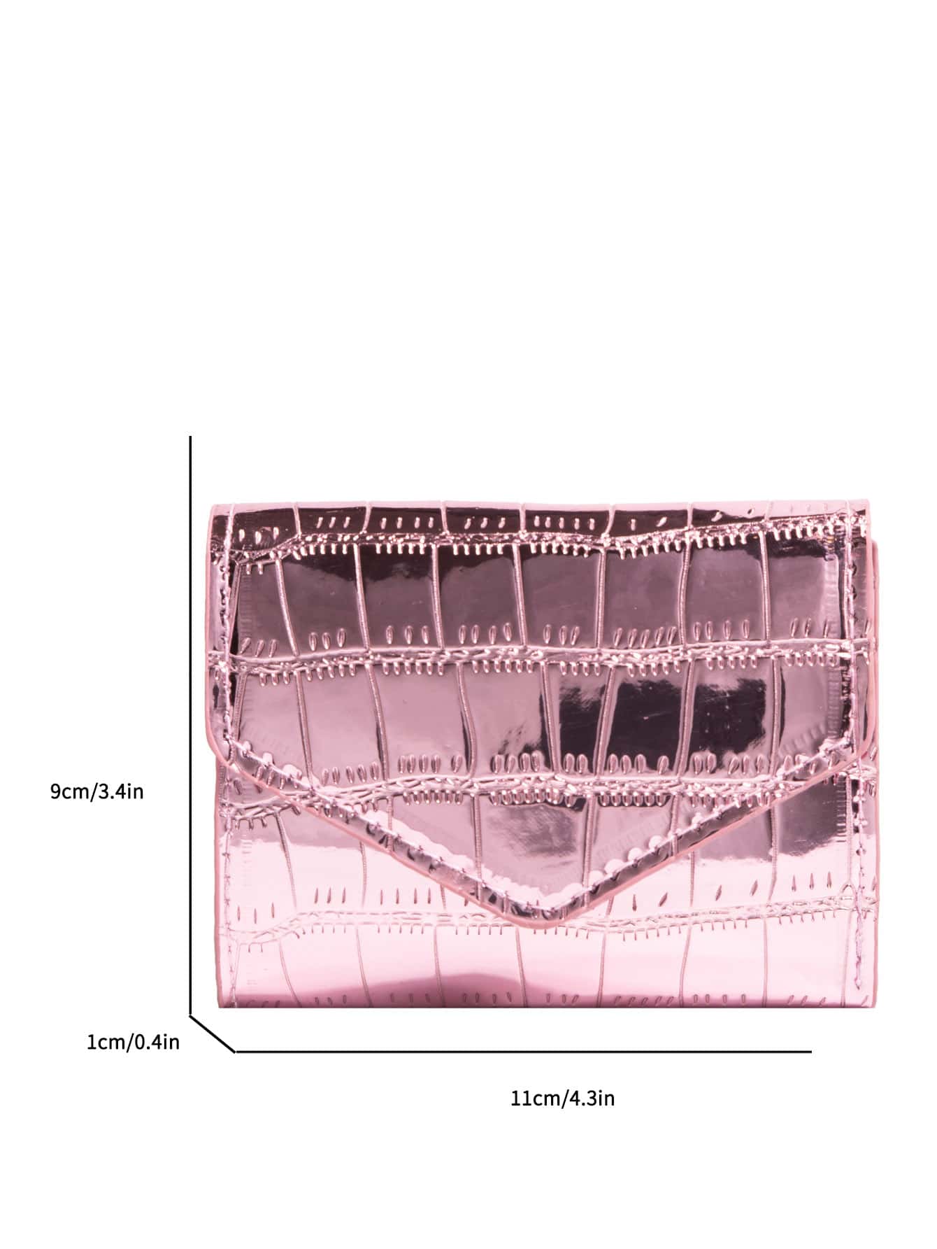 Metallic Crocodile Embossed Pocket Wallet Small Bi-Fold Slim Women Wallet PU Leather ID Card Minimalist Fashion Modern Business Anniversary On Valentine Day For Birthday GiftFemale Lady Girls Women Gift Gift Bag Present Gifts For Teachers Hot Pink Busines