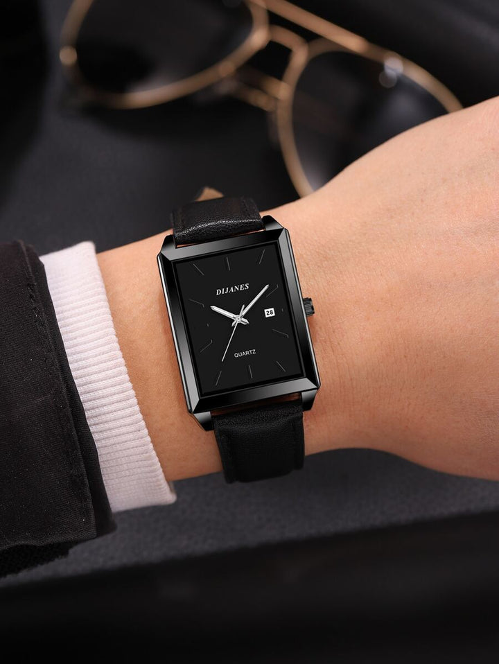 DIJANES Men Square Pointer Quartz Watch