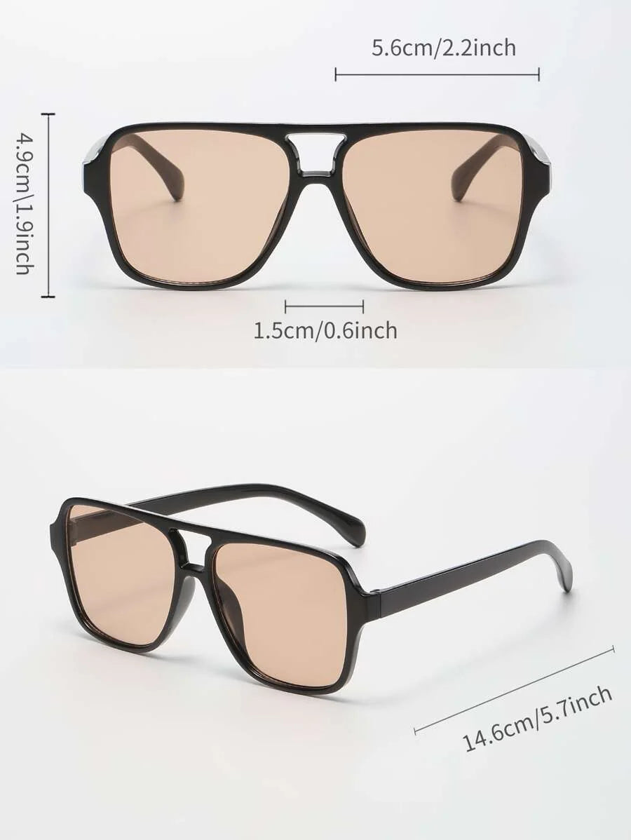 1pc Fashionable Rectangular Plastic Aviator Style Unisex Eyeglasses Elegant Shades Beach Accessories Beach Accessories For Women Glasses Shades Basics Fall Winter Women Outfits Clothes Business Casual Gifts For Summer Beach Vacation,Outdoor,Travel