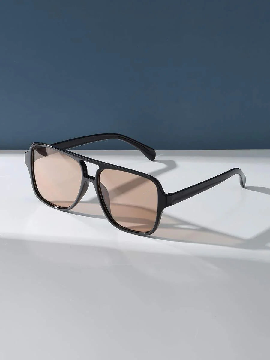 1pc Fashionable Rectangular Plastic Aviator Style Unisex Eyeglasses Elegant Shades Beach Accessories Beach Accessories For Women Glasses Shades Basics Fall Winter Women Outfits Clothes Business Casual Gifts For Summer Beach Vacation,Outdoor,Travel