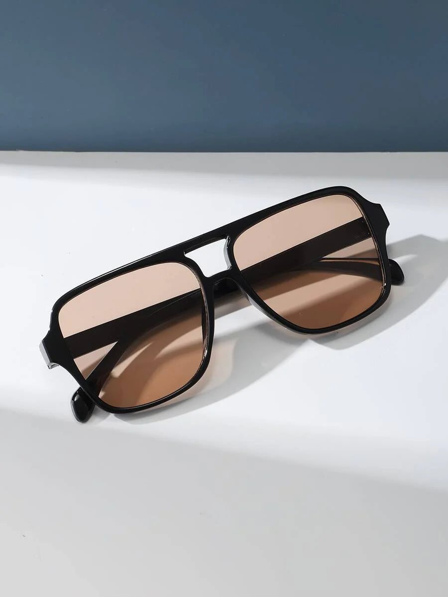 1pc Fashionable Rectangular Plastic Aviator Style Unisex Eyeglasses Elegant Shades Beach Accessories Beach Accessories For Women Glasses Shades Basics Fall Winter Women Outfits Clothes Business Casual Gifts For Summer Beach Vacation,Outdoor,Travel