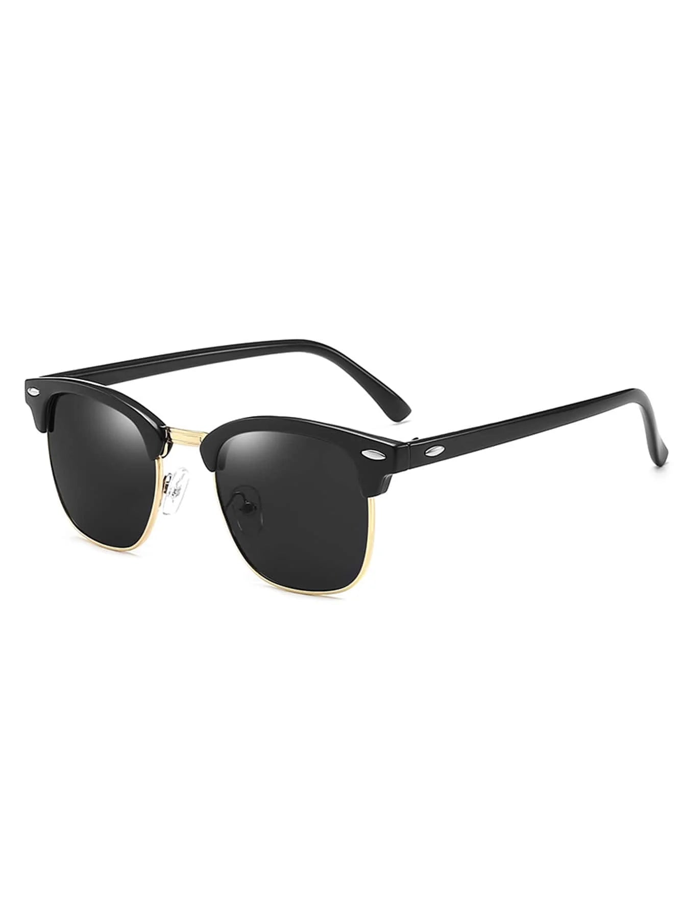 Men's Vintage Metal Half-Frame Fashion Eyeglasses For Summer Beach Vacation,Outdoor,Travel