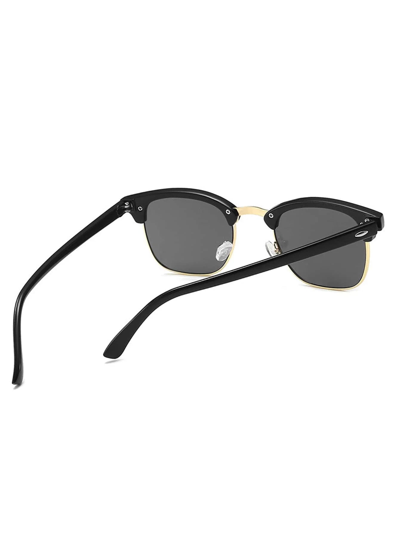 Men's Vintage Metal Half-Frame Fashion Eyeglasses For Summer Beach Vacation,Outdoor,Travel