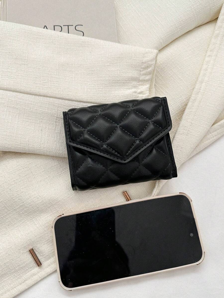 Women's Quilted Rhinestone Fashion Short Wallet For Women Wallet Purse Wallet Small Wallet