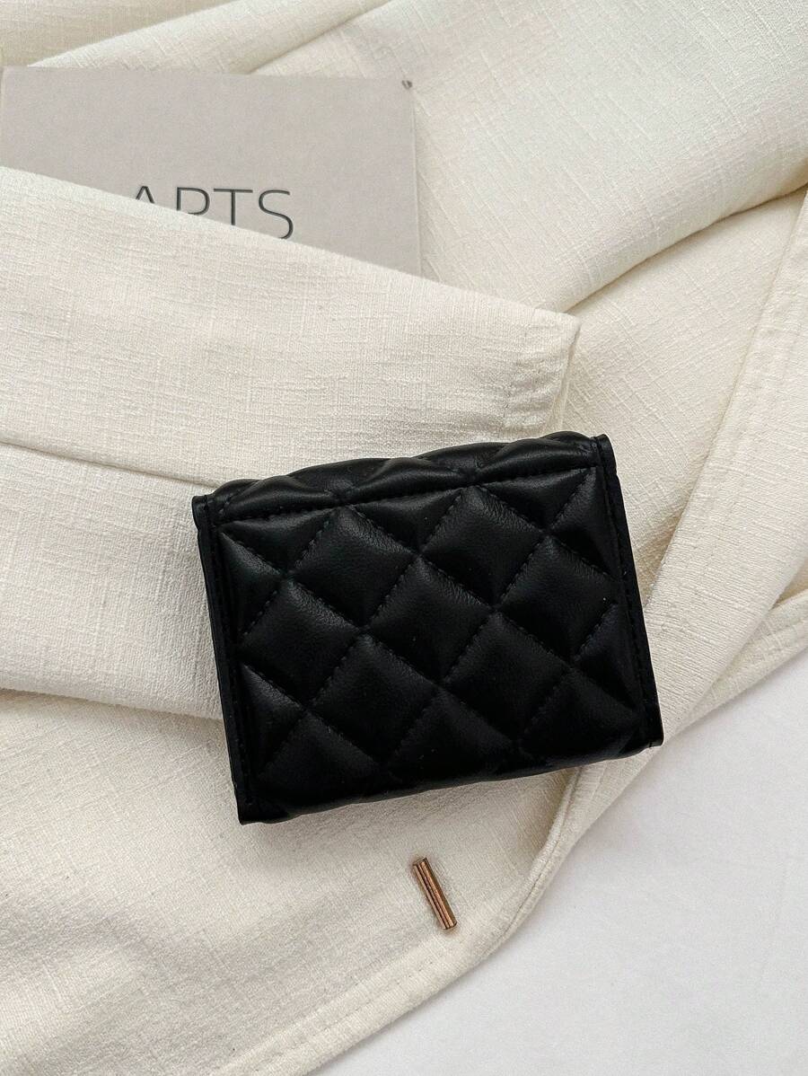 Women's Quilted Rhinestone Fashion Short Wallet For Women Wallet Purse Wallet Small Wallet