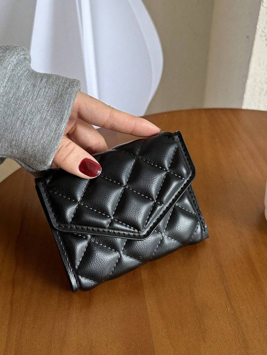 Women's Quilted Rhinestone Fashion Short Wallet For Women Wallet Purse Wallet Small Wallet