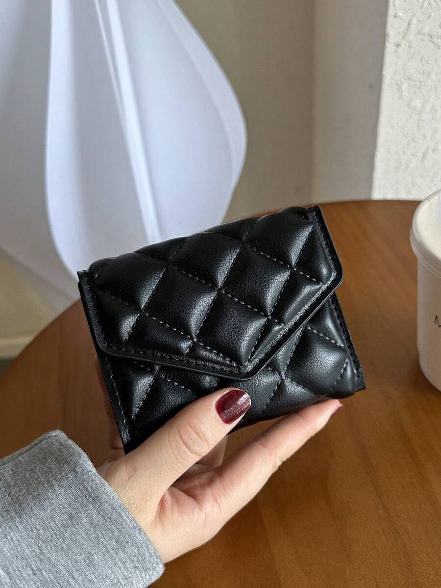 Women's Quilted Rhinestone Fashion Short Wallet For Women Wallet Purse Wallet Small Wallet