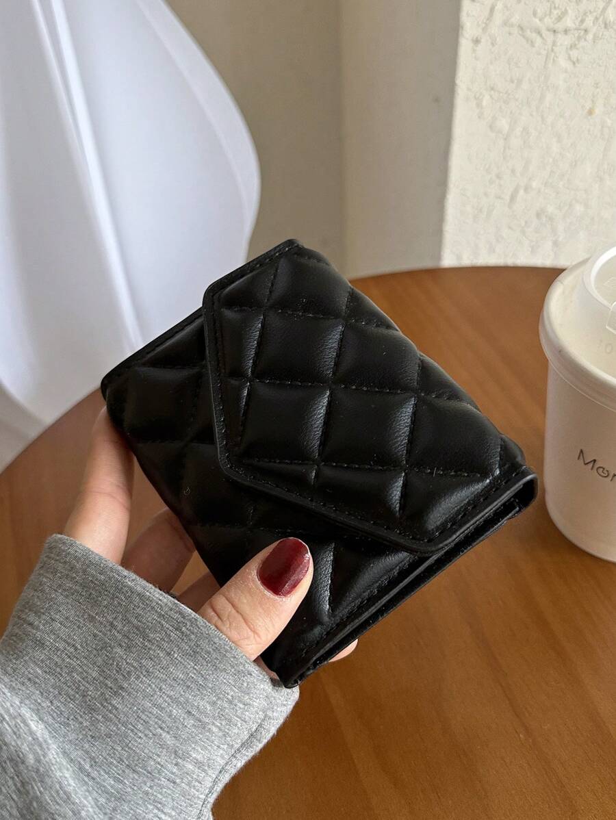 Women's Quilted Rhinestone Fashion Short Wallet For Women Wallet Purse Wallet Small Wallet