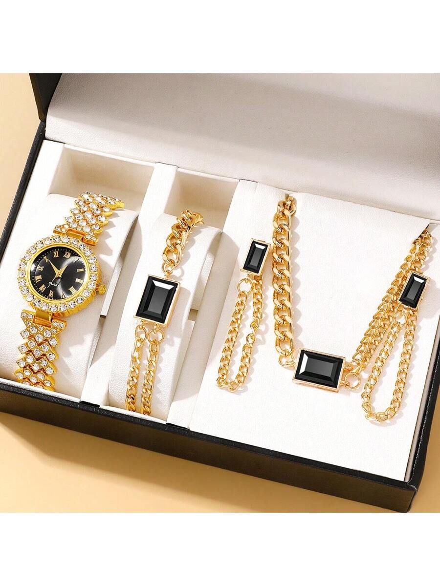 5pcs/Set Women's Fashionable Quartz Watch Set As A Gift For Students Returning To School