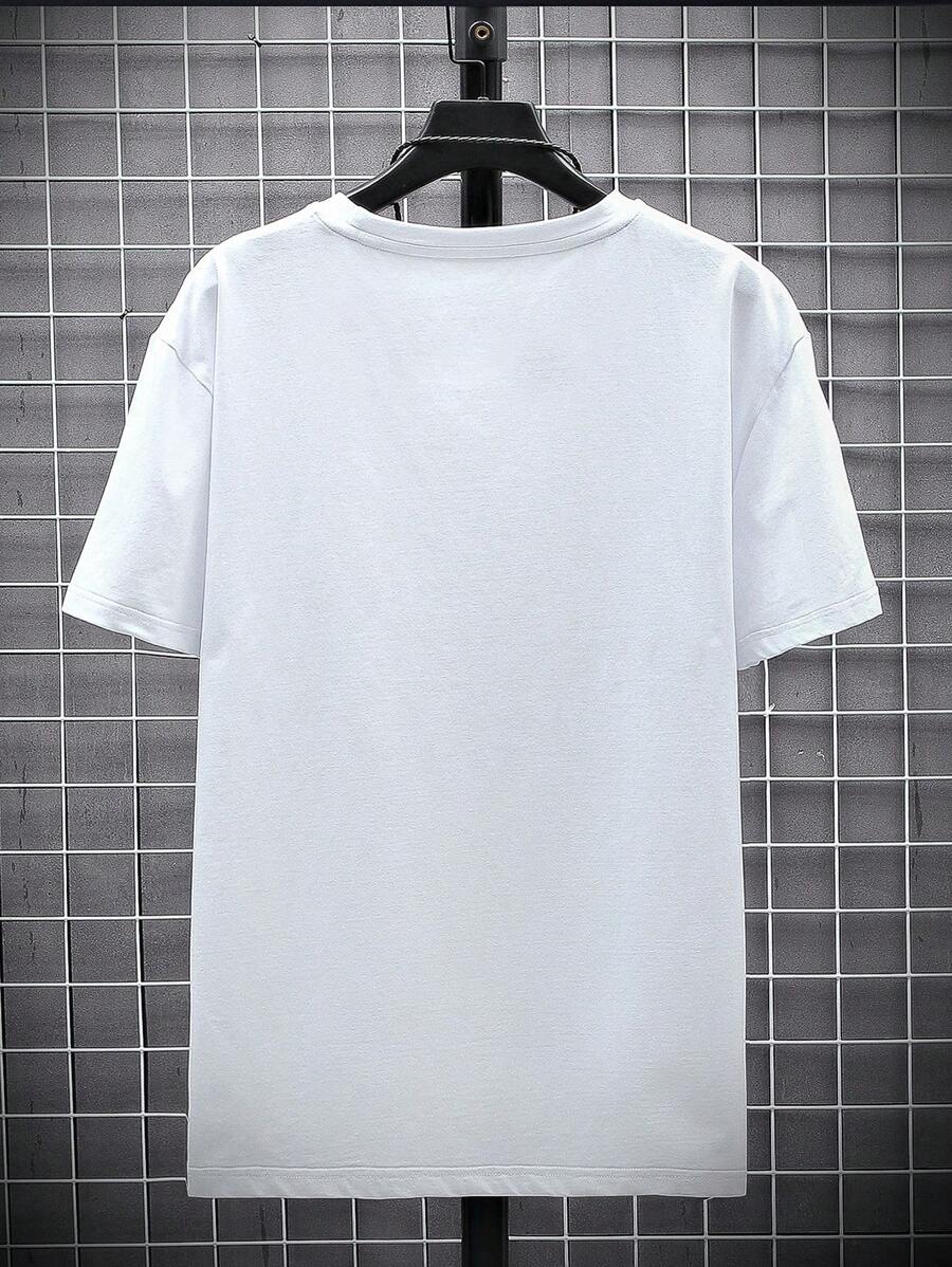 Manfinity Homme Men's Solid Color Round Neck Short Sleeve T-Shirt