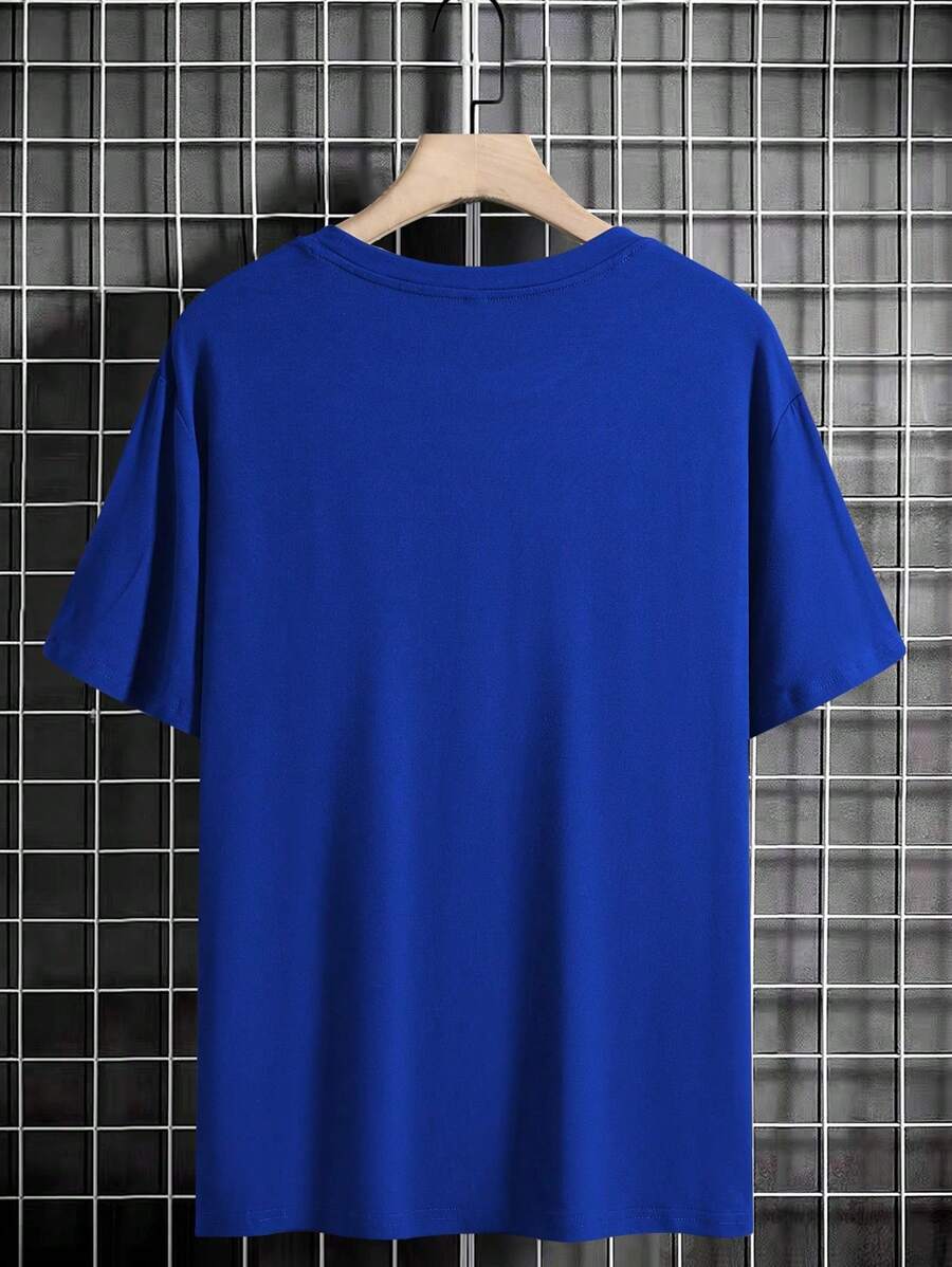 Manfinity Homme Men's Solid Color Round Neck Short Sleeve T-Shirt