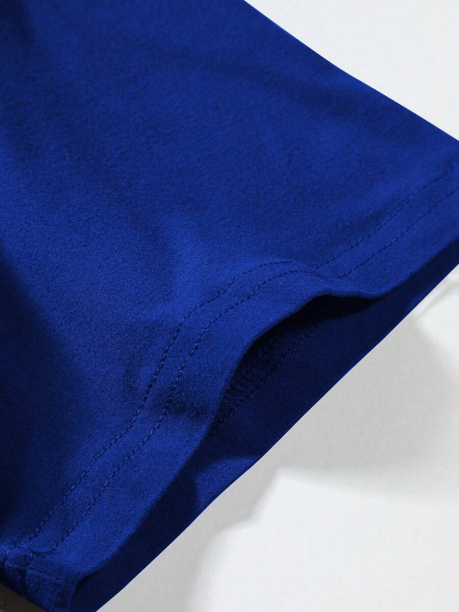 Manfinity Homme Men's Solid Color Round Neck Short Sleeve T-Shirt