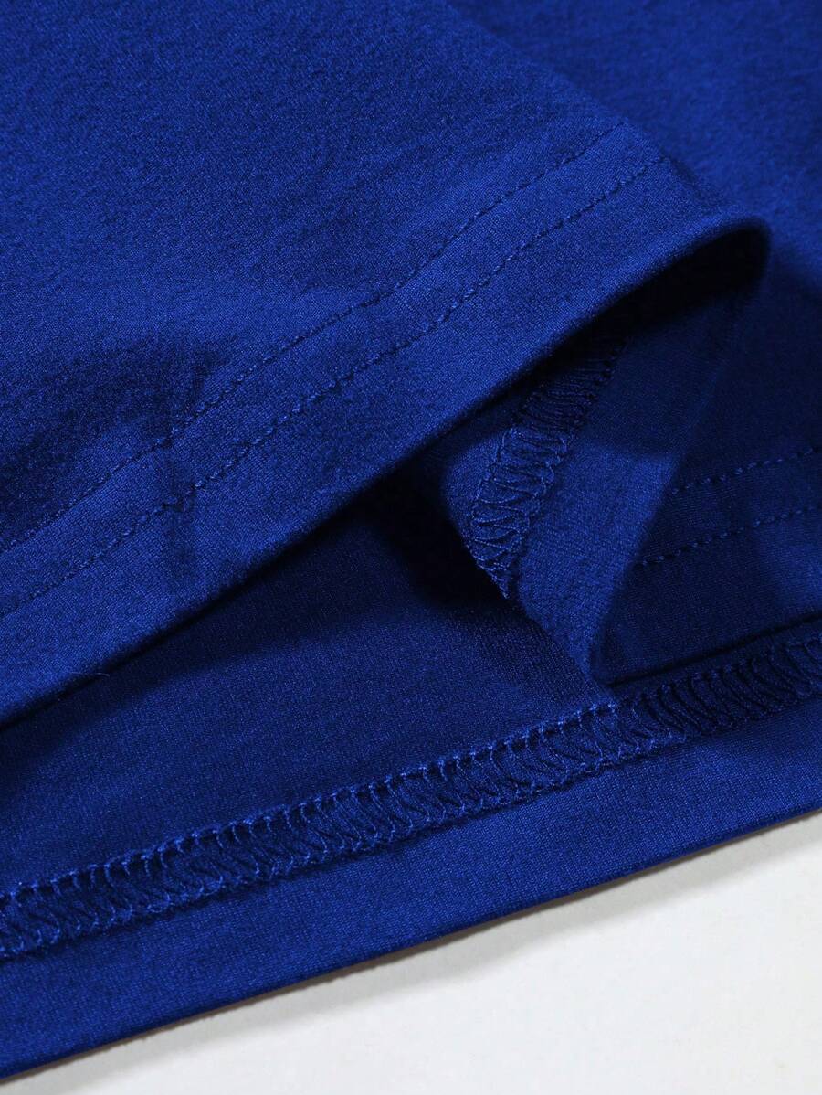 Manfinity Homme Men's Solid Color Round Neck Short Sleeve T-Shirt