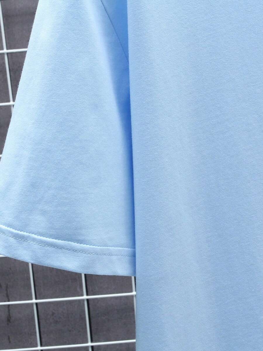 Manfinity Homme Men's Solid Color Round Neck Short Sleeve T-Shirt