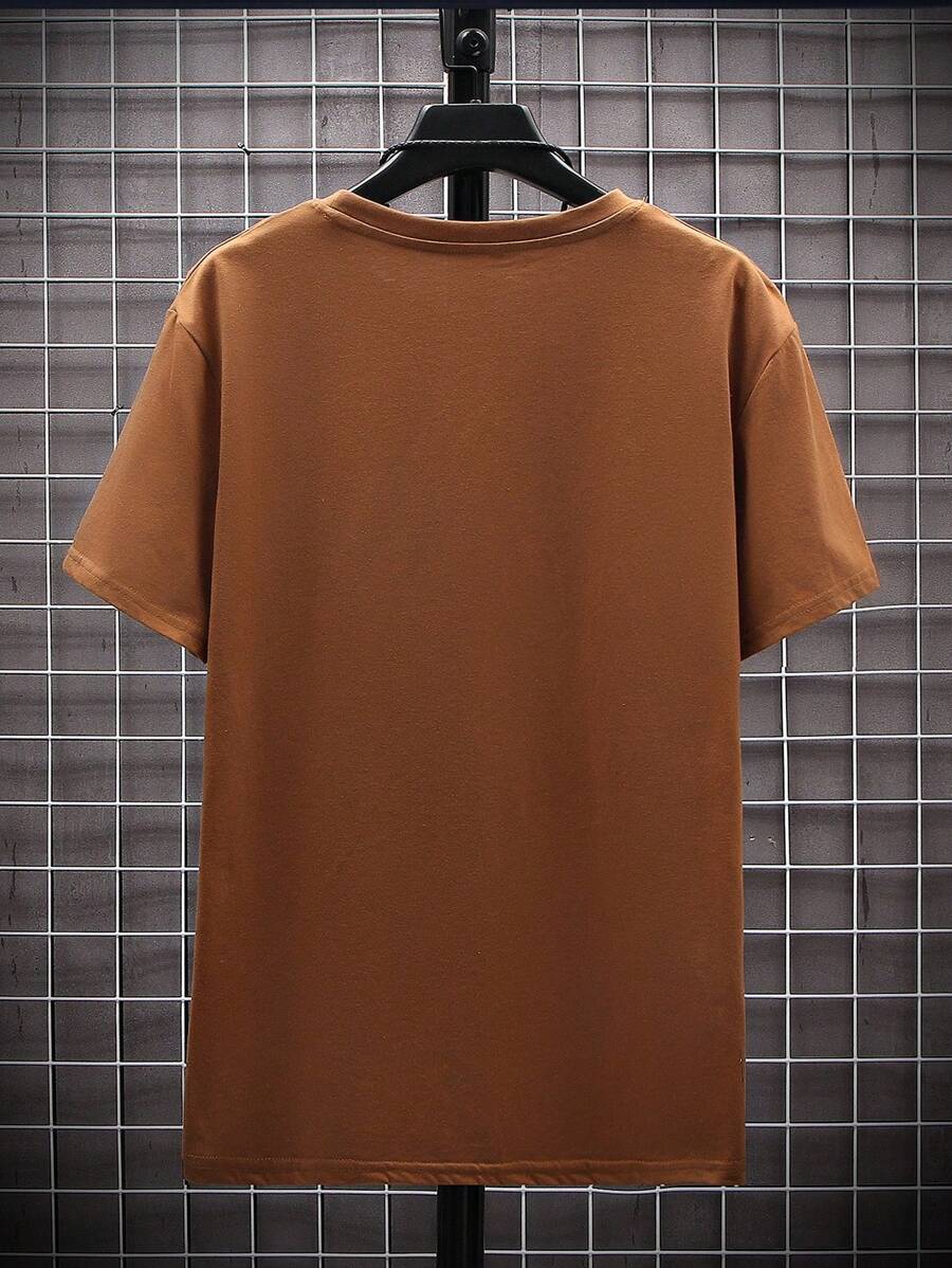 Manfinity Homme Men's Solid Color Round Neck Short Sleeve T-Shirt