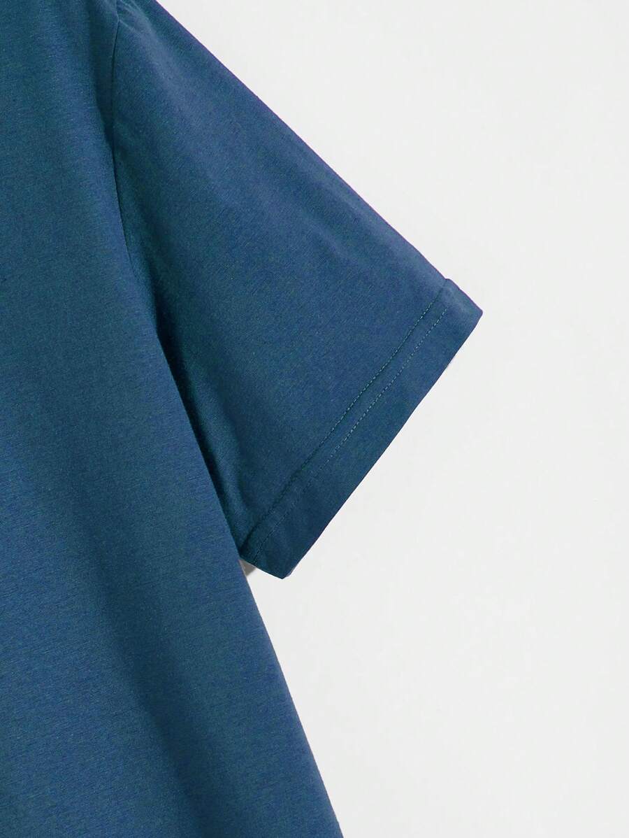 Manfinity Homme Men's Solid Color Round Neck Short Sleeve T-Shirt