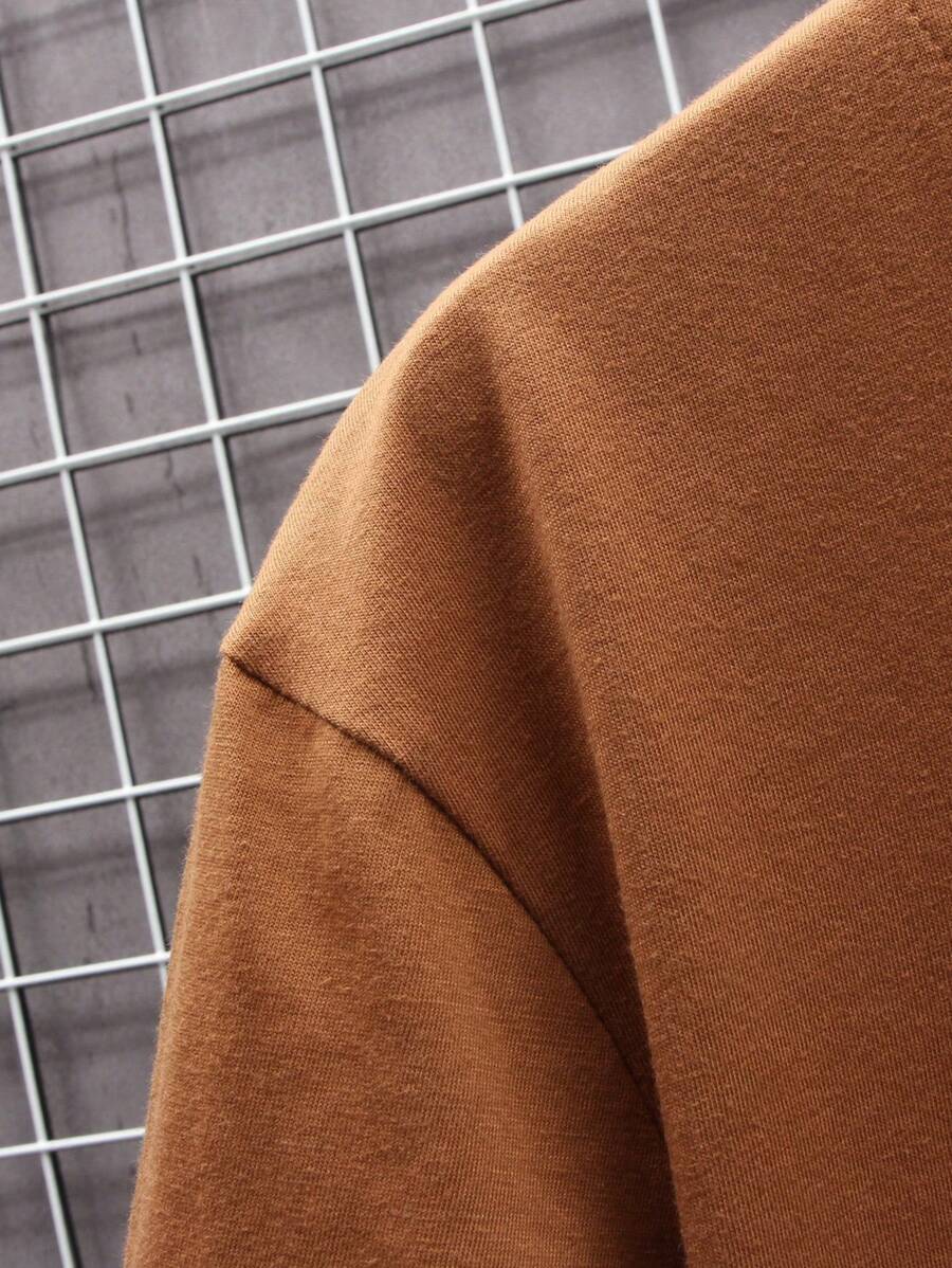 Manfinity Homme Men's Solid Color Round Neck Short Sleeve T-Shirt