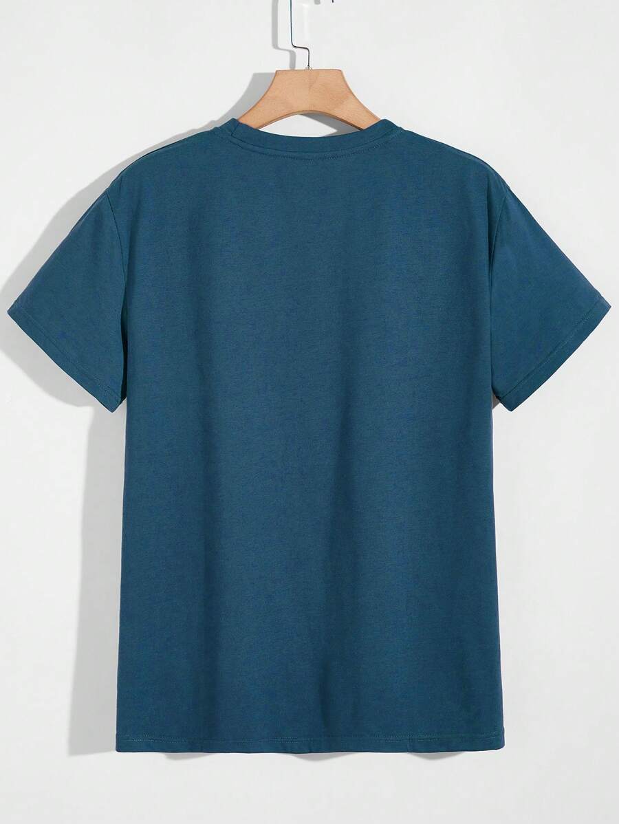 Manfinity Homme Men's Solid Color Round Neck Short Sleeve T-Shirt