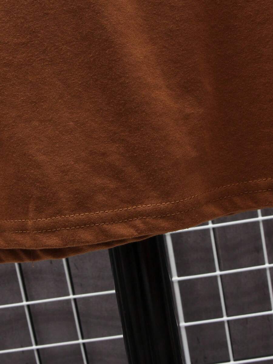 Manfinity Homme Men's Solid Color Round Neck Short Sleeve T-Shirt