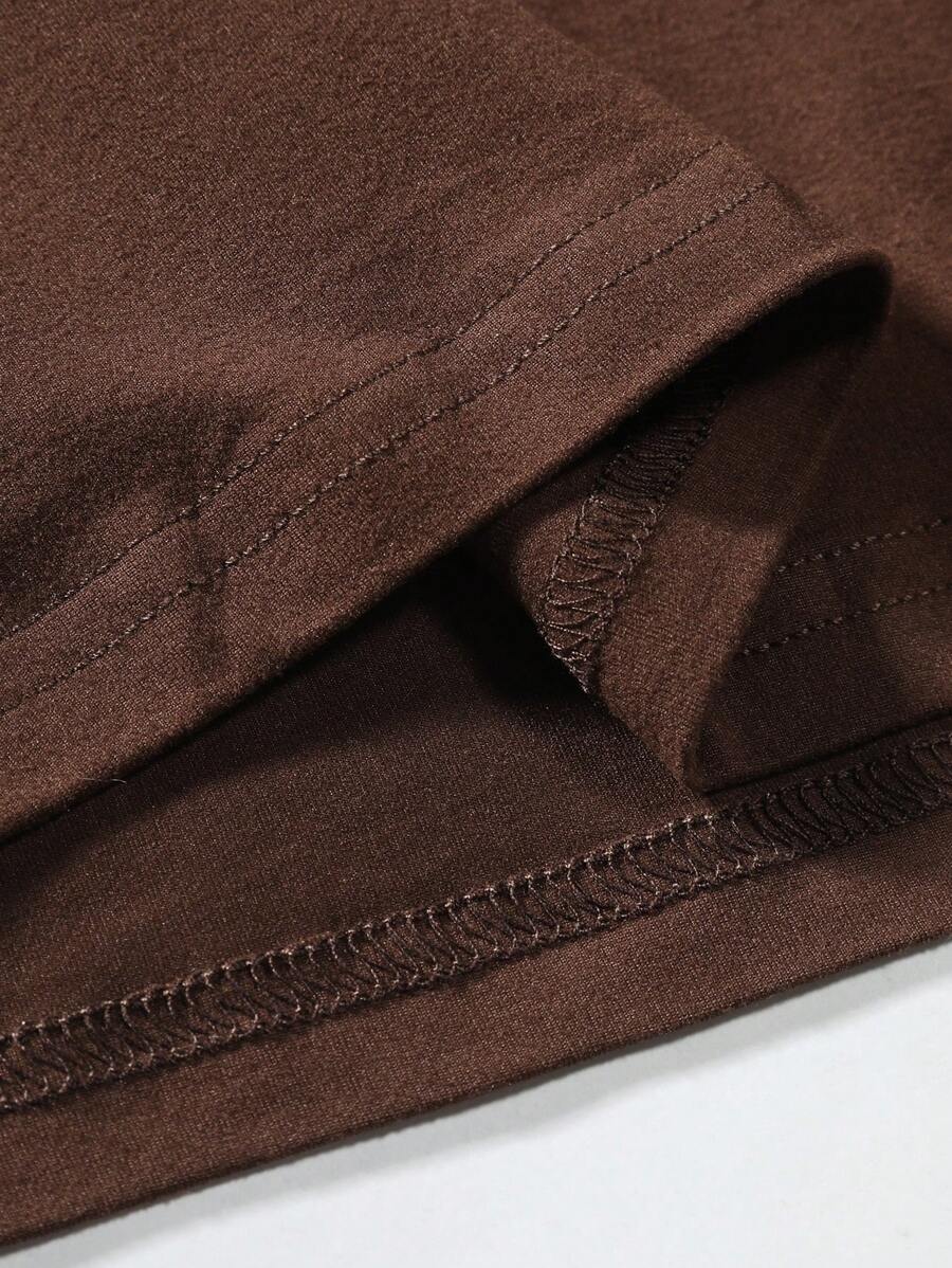Manfinity Homme Men's Solid Color Round Neck Short Sleeve T-Shirt