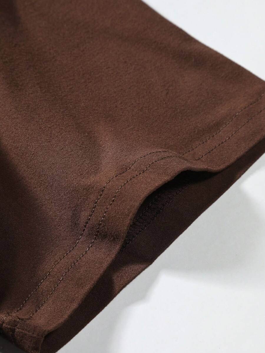 Manfinity Homme Men's Solid Color Round Neck Short Sleeve T-Shirt