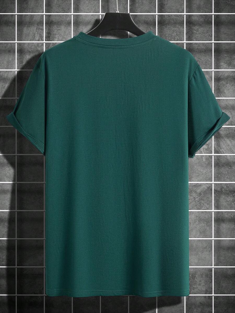 Manfinity Homme Men's Solid Color Round Neck Short Sleeve T-Shirt