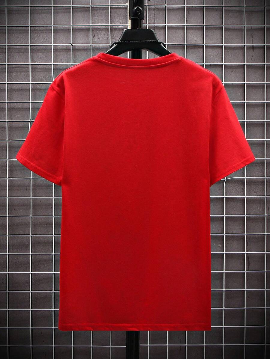 Manfinity Homme Men's Solid Color Round Neck Short Sleeve T-Shirt