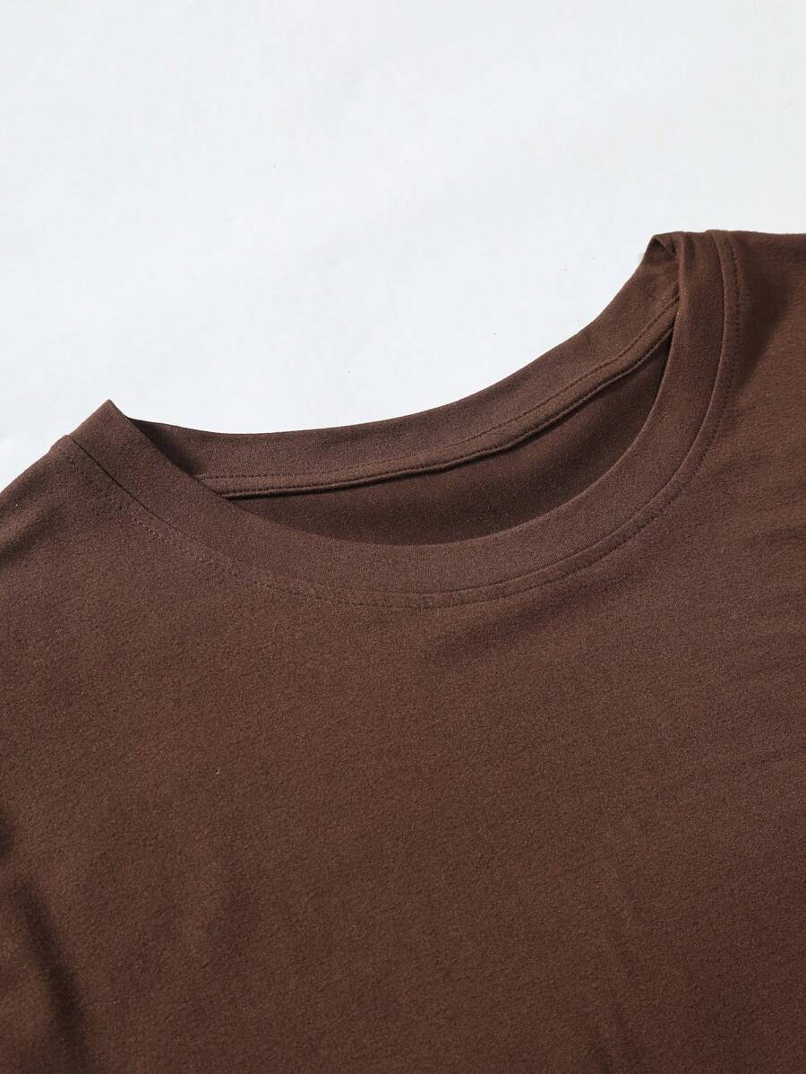 Manfinity Homme Men's Solid Color Round Neck Short Sleeve T-Shirt