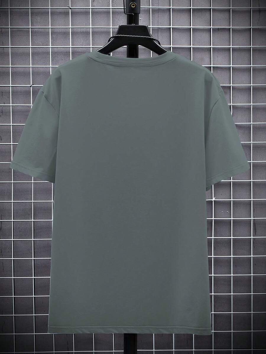 Manfinity Homme Men's Solid Color Round Neck Short Sleeve T-Shirt