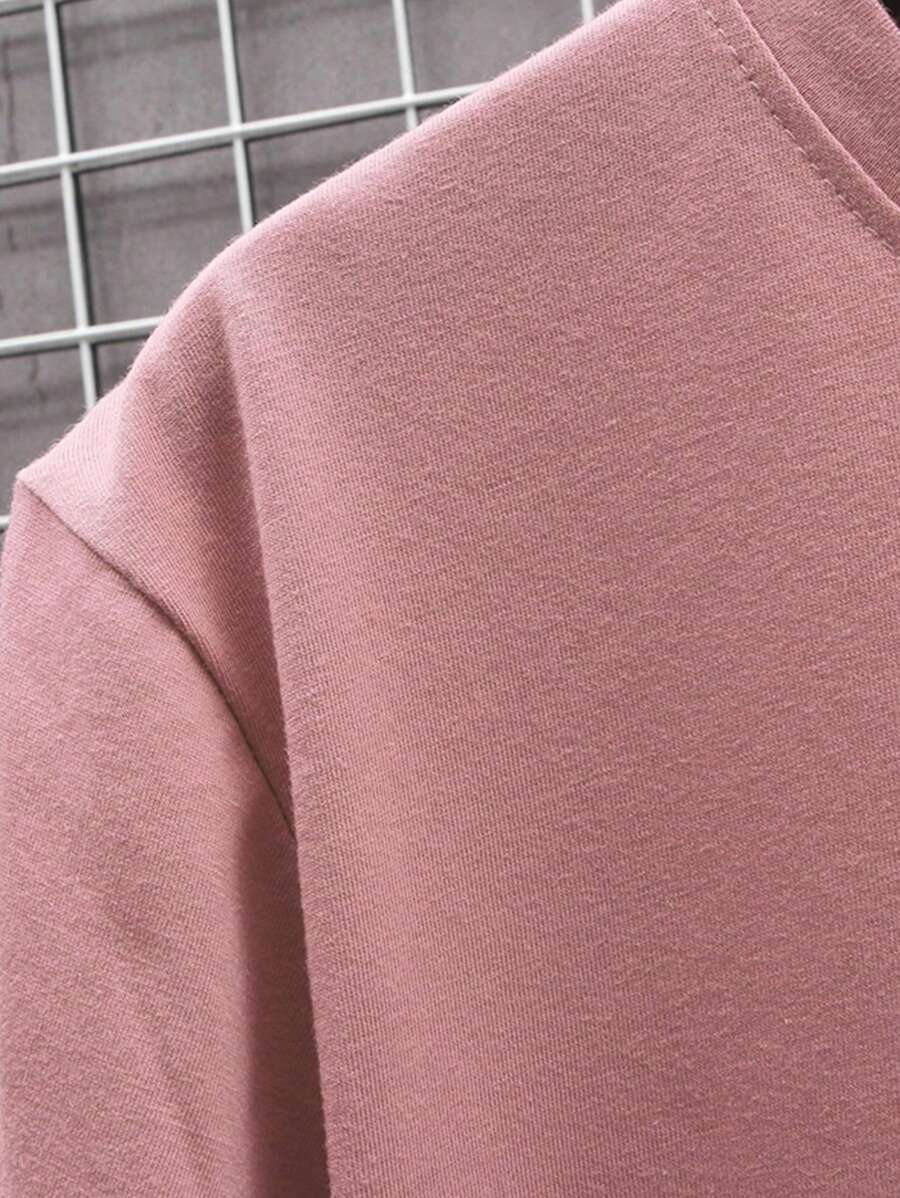 Manfinity Homme Men's Solid Color Round Neck Short Sleeve T-Shirt