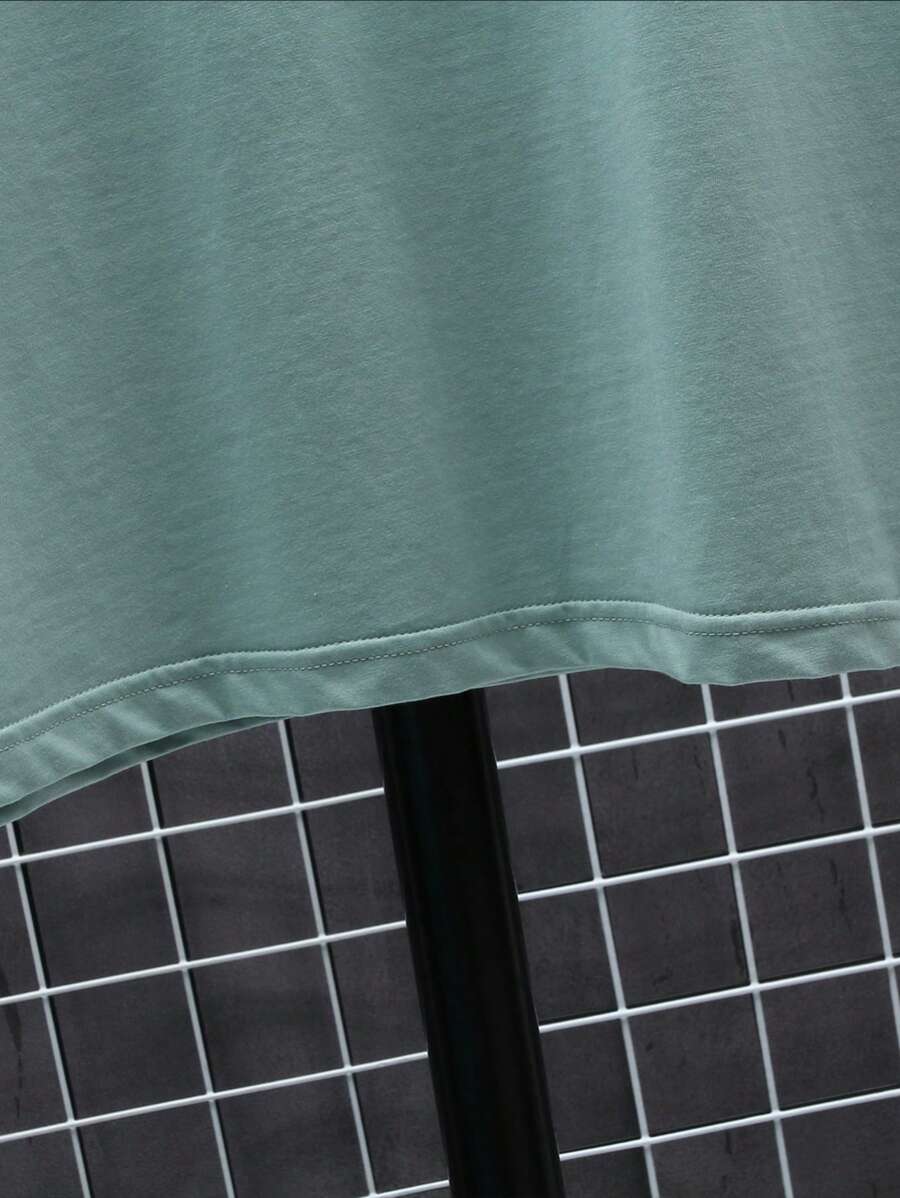 Manfinity Homme Men's Solid Color Round Neck Short Sleeve T-Shirt
