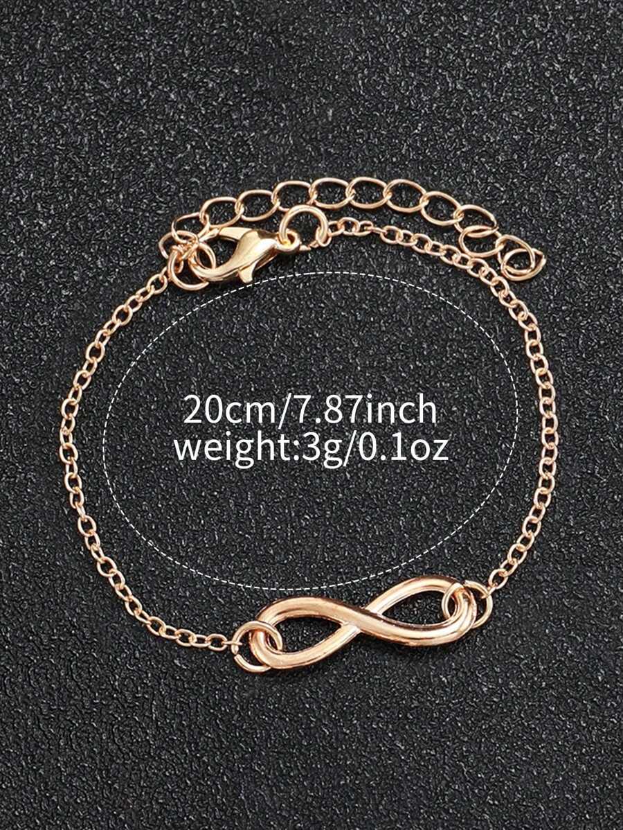 Women's Fashionable Square Case Numerals Dial Quartz Watch With Leather Strap + 8-Shape Bracelet (2pcs/Set) As A Gift For Students Returning To School