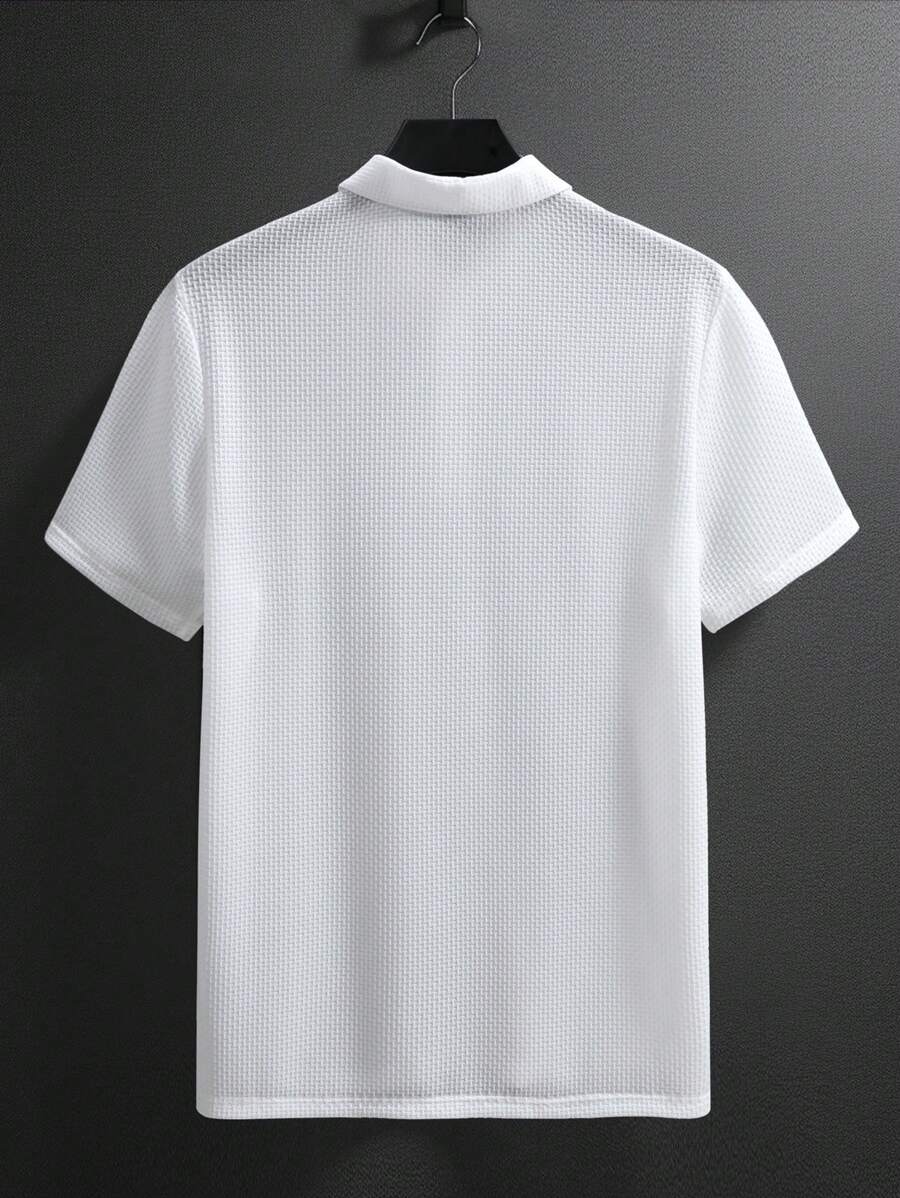 Manfinity Homme Men's Summer Solid Short Sleeve Casual Polo Shirt For Commute