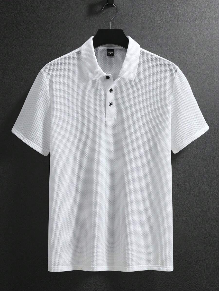 Manfinity Homme Men's Summer Solid Short Sleeve Casual Polo Shirt For Commute