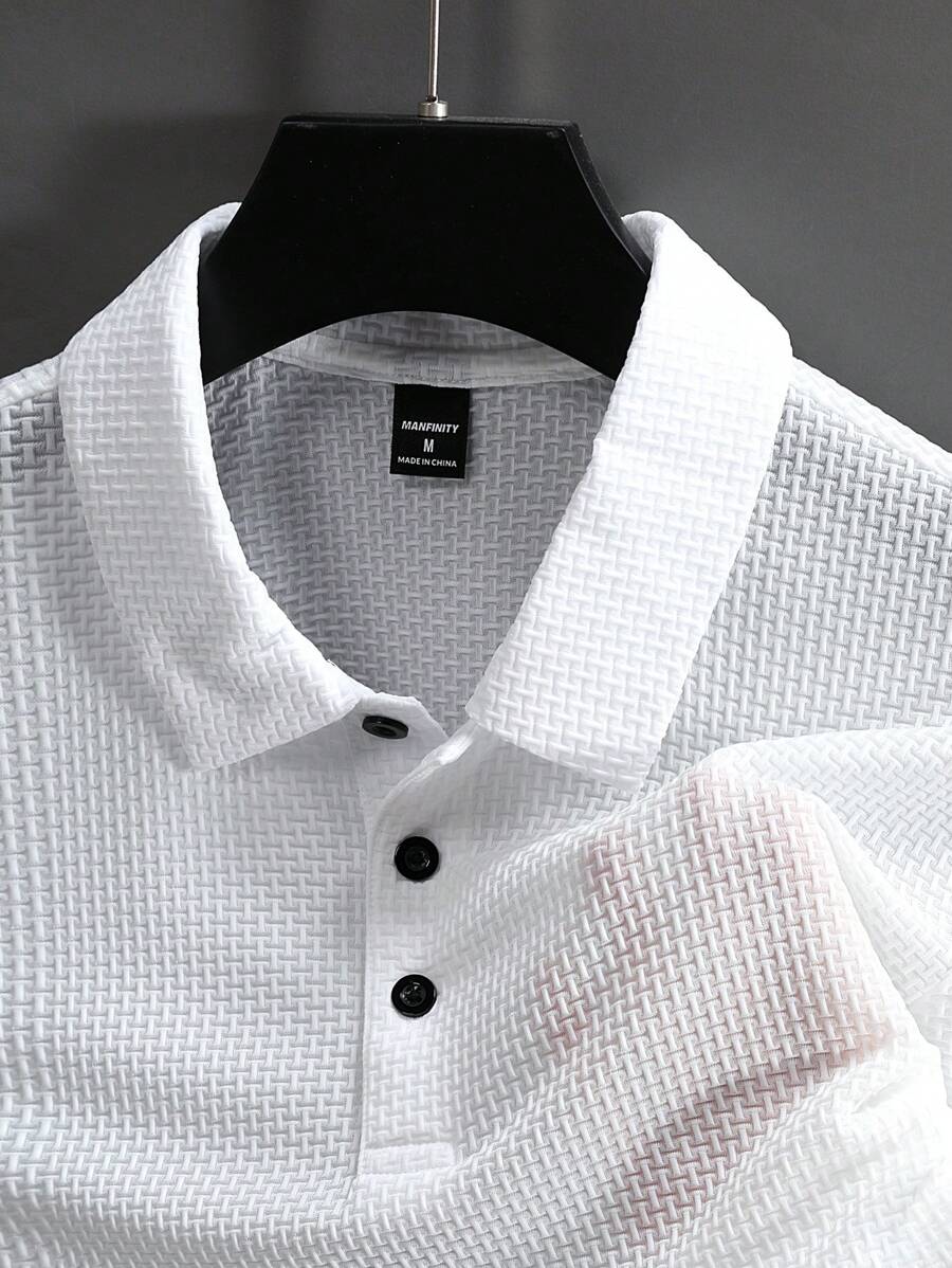 Manfinity Homme Men's Summer Solid Short Sleeve Casual Polo Shirt For Commute