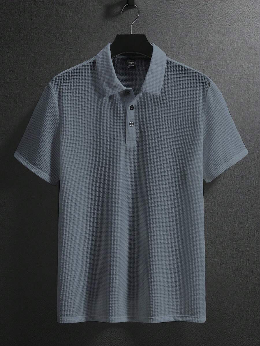 Manfinity Homme Men's Summer Solid Short Sleeve Casual Polo Shirt For Commute