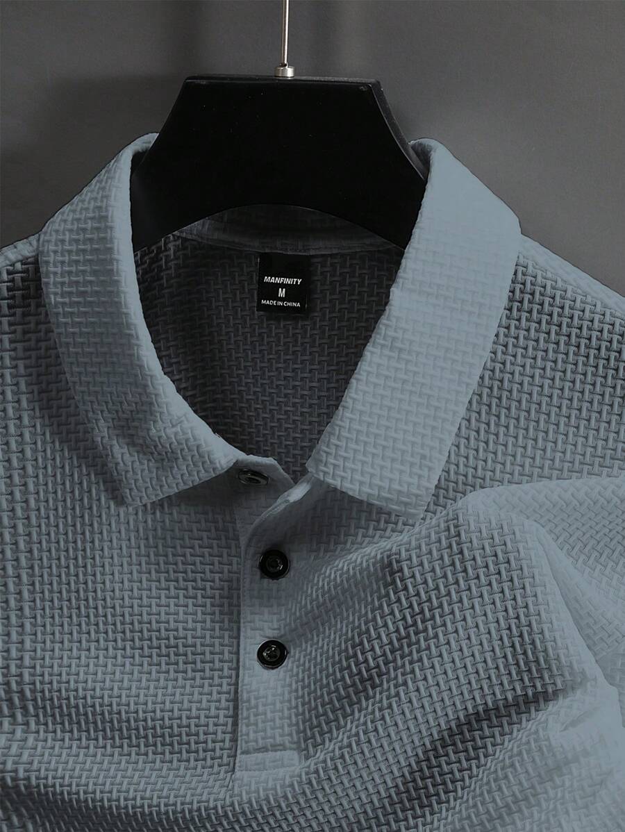 Manfinity Homme Men's Summer Solid Short Sleeve Casual Polo Shirt For Commute