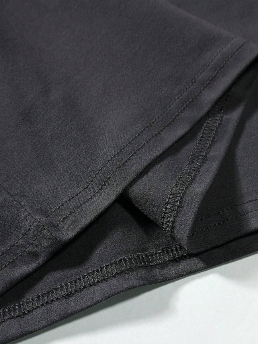 Manfinity Homme Men's Solid Color Round Neck Short Sleeve T-Shirt