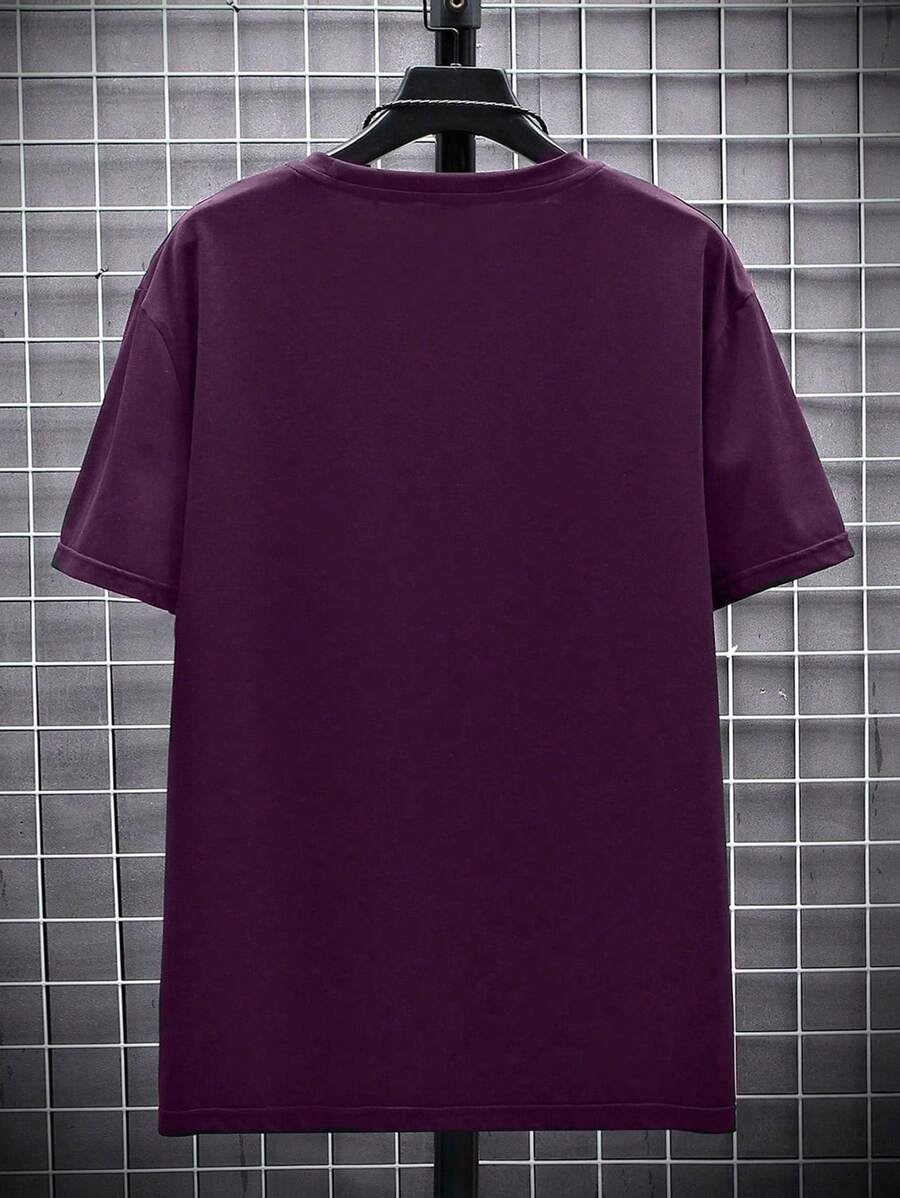 Manfinity Homme Men's Solid Color Round Neck Short Sleeve T-Shirt