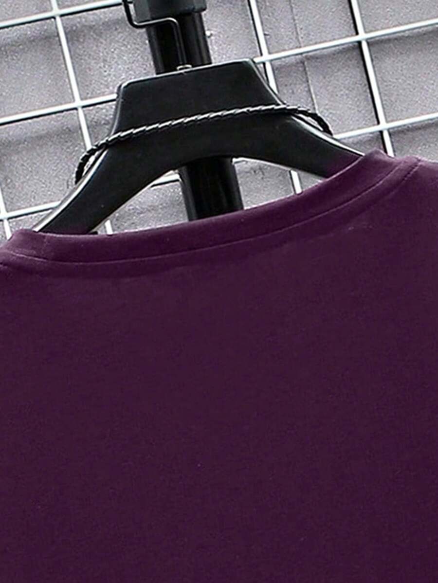 Manfinity Homme Men's Solid Color Round Neck Short Sleeve T-Shirt