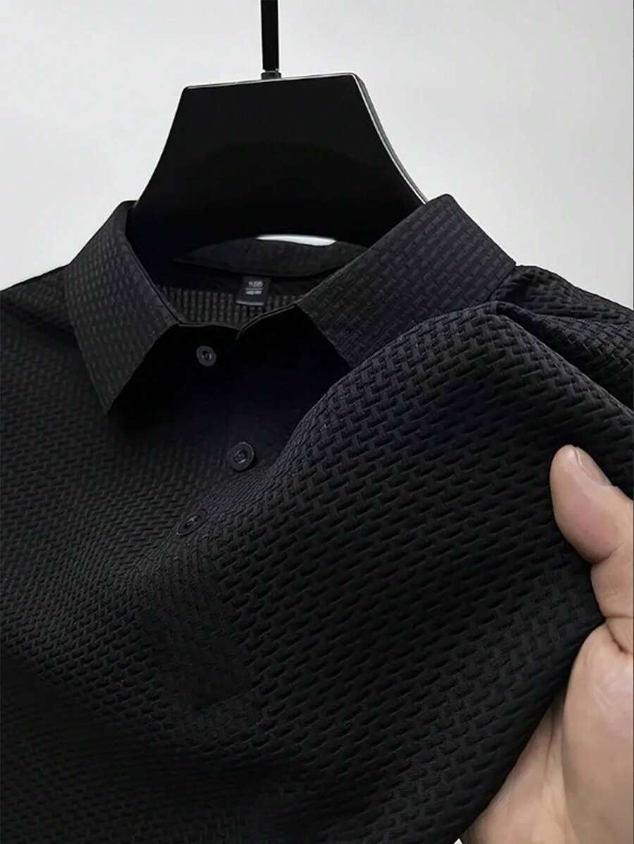 Manfinity Homme Men's Summer Solid Short Sleeve Casual Polo Shirt For Commute