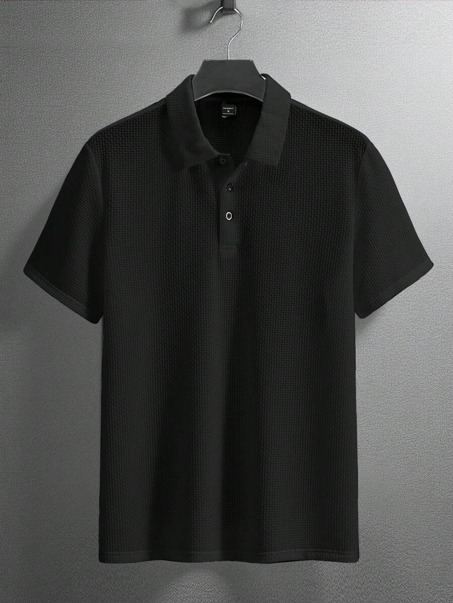 Manfinity Homme Men's Summer Solid Short Sleeve Casual Polo Shirt For Commute