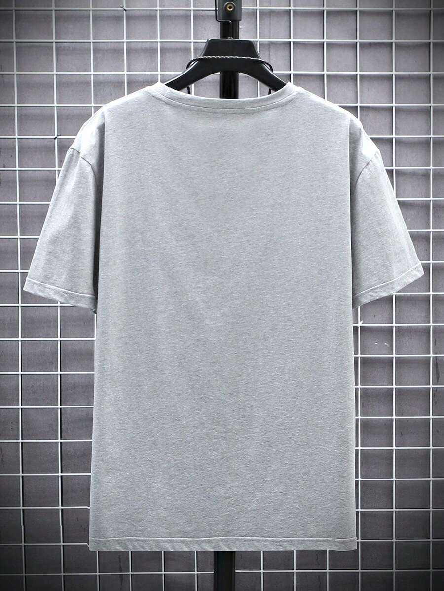 Manfinity Homme Men's Solid Color Round Neck Short Sleeve T-Shirt