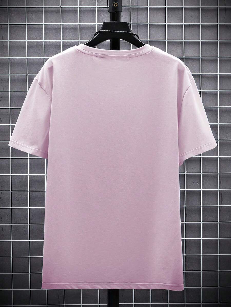 Manfinity Homme Men's Solid Color Round Neck Short Sleeve T-Shirt
