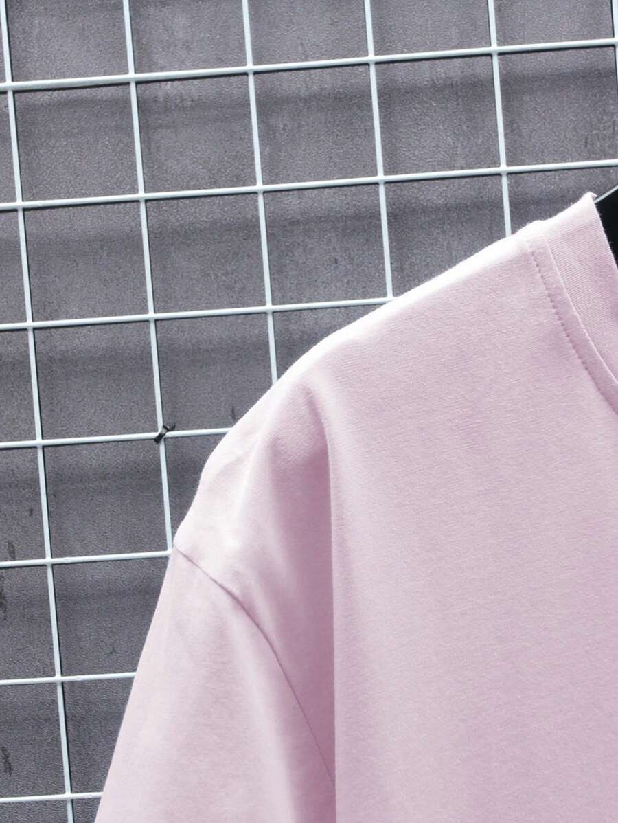 Manfinity Homme Men's Solid Color Round Neck Short Sleeve T-Shirt