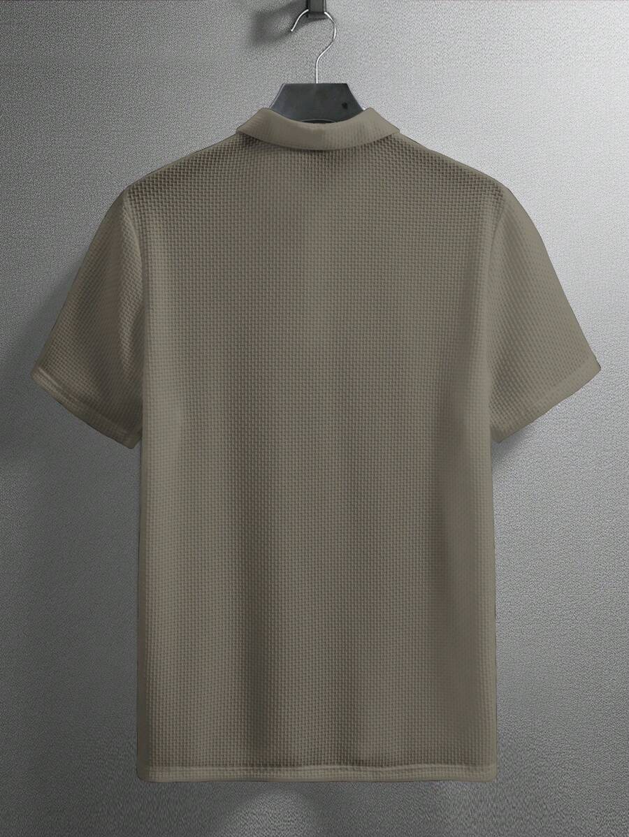 Manfinity Homme Men's Summer Solid Short Sleeve Casual Polo Shirt For Commute