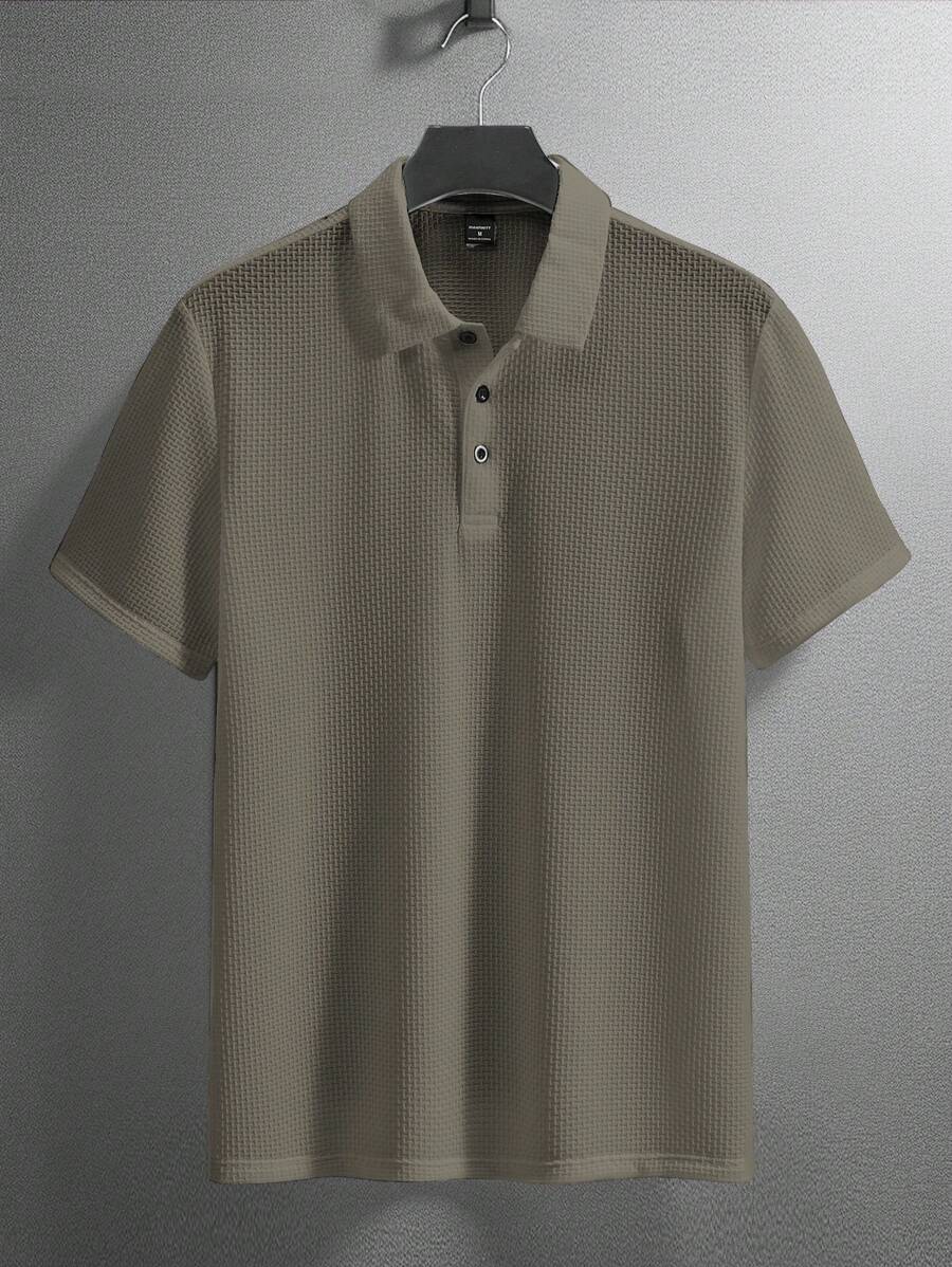 Manfinity Homme Men's Summer Solid Short Sleeve Casual Polo Shirt For Commute